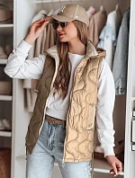 Dámska prechodná prešívaná vesta VESOLITA camel FashionStreet TY4878
