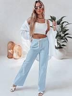 Dámske ležérne nohavice so širokými nohavicami BOHO DAY svetlo modré FashionStreet UY2651