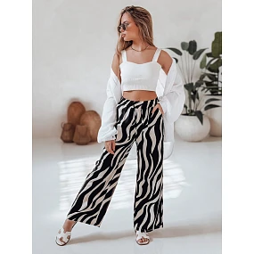 Dámské pruhované kalhoty se širokými nohavicemi Dstreet model 21987378 - FashionStreet Dámské pruhované kalhoty se širokými nohavicemi Dstreet model 21987378 - FashionStreet