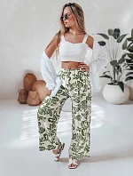 Dámske kvetinové nohavice so širokými nohavicami LOVEGARDEN zelené FashionStreet UY2656