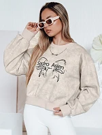 Dámska krátka nadrozmerná mikina s motívom kravaty DENVIS svetlo sivá FashionStreet BY1424