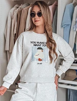 Dámska nadrozmerná mikina s potlačou GOOSHY sivá FashionStreet BY1425
