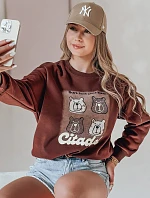 Dámska nadrozmerná mikina s medvedíkmi MISOBEARS bordová FashionStreet BY1434