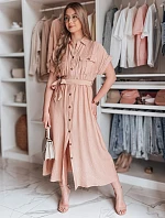 SUNNI LOVE ružové ľanové maxi šaty FashionStreet EY2609