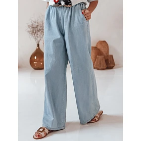 Dámske široké džínsové nohavice DENIMJOY svetlo modré FashionStreet UY2717 Dámske široké džínsové nohavice DENIMJOY svetlo modré FashionStreet UY2717