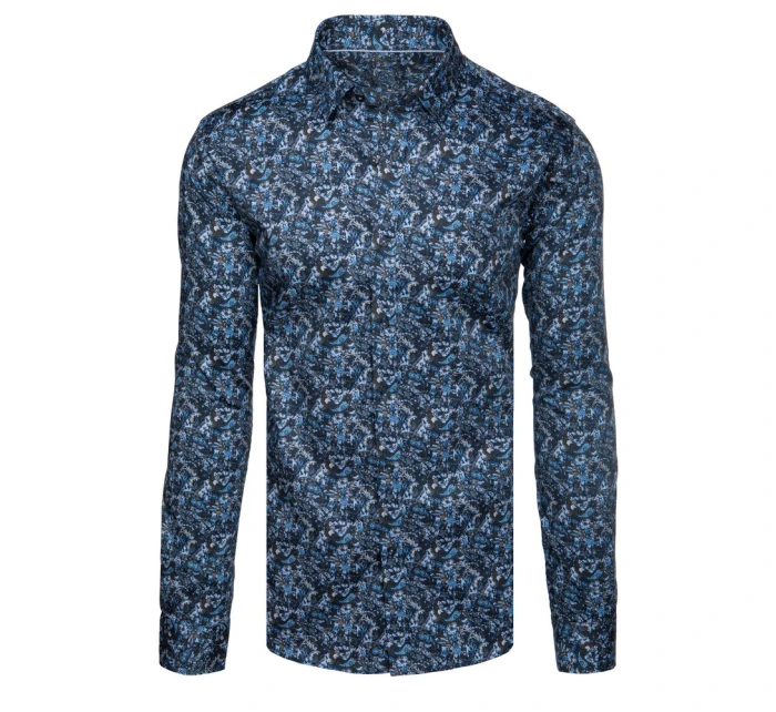 Pánska ležérna modrá košeľa Dstreet DX2672 Pánska ležérna modrá košeľa Dstreet DX2672