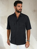 Pánske tričko s krátkym rukávom čierne FashionStreet KX1080