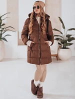 Dámska zimná bunda s kapucňou GABRIELLE hnedá FashionStreet TY4919