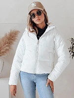 Dámska krátka páperová bunda GLAMVO s kapucňou biela FashionStreet TY4952