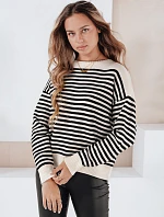 Dámsky pruhovaný sveter ELVARA beige FashionStreet MY2523