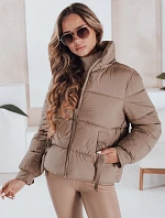 Dámska prešívaná zimná bunda s kapucňou FashionStreet camel TY5063