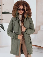Dámska zimná bunda s kapucňou zelená FashionStreet TY5081
