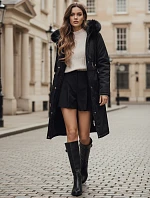 Dámska zimná bunda parka s kožušinou čierna FashionStreet TY5111