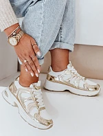 Dámske tenisky s plochou podrážkou GLISSWALK gold FashionStreet ZY1002