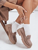 Dámske semišové béžové mokasíny FashionStreet ZY1128