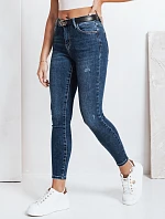 Dámske skinny džínsy námornícka modrá FashionStreet UY2817