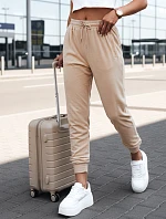 Dámske svetlé broskyňové velúrové tepláky FashionStreet UY2840