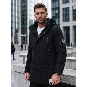 Kurtka męska zimowa z odpinanym kapturem czarna model 22544760 - FashionStreet