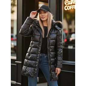 Dámská prošívaná zimní bunda s kožešinou SHINE černá Dstreet model 21993884 - FashionStreet Dámská prošívaná zimní bunda s kožešinou SHINE černá Dstreet model 21993884 - FashionStreet