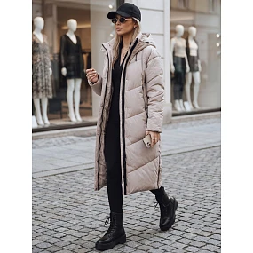 Kurtka damska zimowa długa pikowana beżowa model 22544782 - FashionStreet Kurtka damska zimowa długa pikowana beżowa model 22544782 - FashionStreet