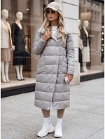 Płaszcz damski długi pikowany beżowy FashionStreet TY5485 Płaszcz damski długi pikowany beżowy FashionStreet TY5485