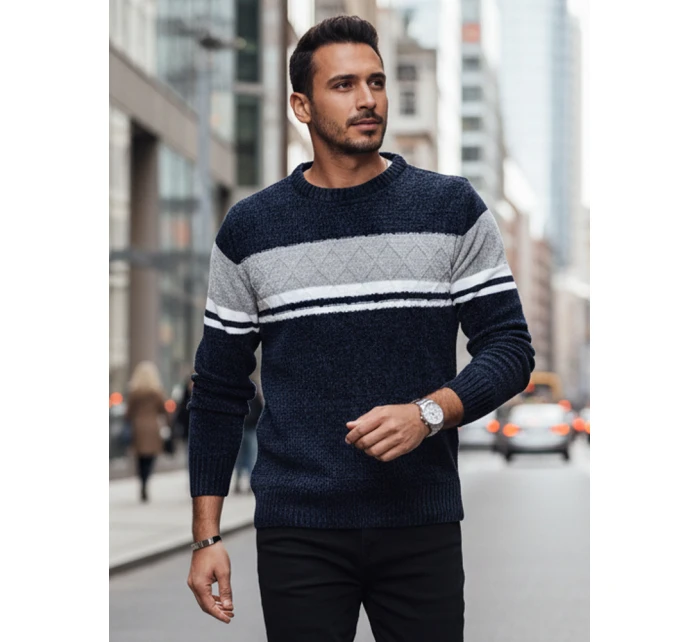 Pánský tmavě modrý svetr Dstreet WX2244z Pánský tmavě modrý svetr Dstreet WX2244z