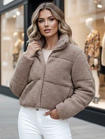 Dámska zimná bunda krátka alpaka CELESTIAL camel FashionStreet TY4482z