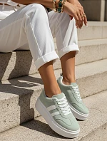 Dámske kožené tenisky na platforme mint FashionStreet ZY1375
