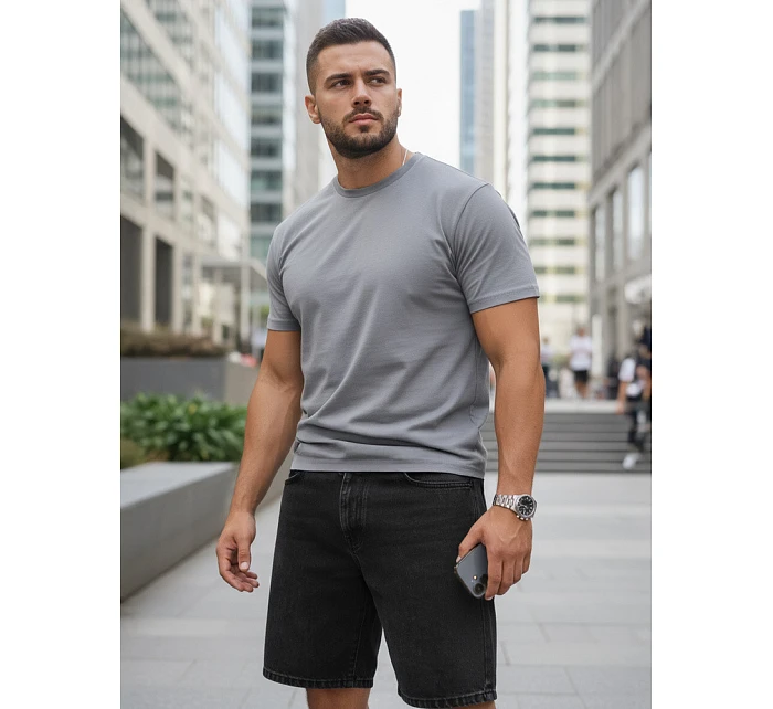 Pánské klasické šedé tričko FashionStreet RX5675 Pánské klasické šedé tričko FashionStreet RX5675