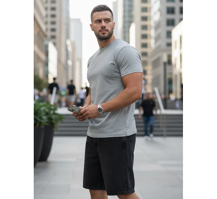 Pánské klasické šedé tričko FashionStreet RX5675 Pánské klasické šedé tričko FashionStreet RX5675