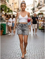 Dámské džínové šortky šedé FashionStreet SY0523