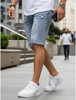 Pánské džínové šortky s odřením modré FashionStreet SX2578