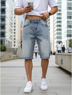 Pánske modré džínsové šortky FashionStreet SX2583