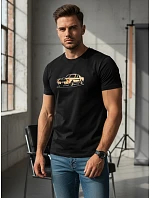 Pánské tričko s potiskem černé FashionStreet NX051R