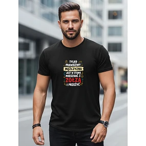 Tshirt męski z nadrukiem  czarny model 22158915 - FashionStreet