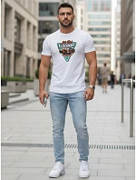 Pánske tričko s potlačou HOT ROD GARAGE biele FashionStreet NX5093R