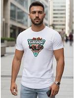 Pánske tričko s potlačou HOT ROD GARAGE biele FashionStreet NX5093R