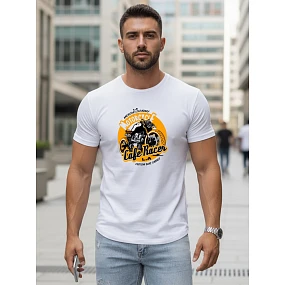 Tshirt męski z nadrukiem biały model 22161423 - FashionStreet