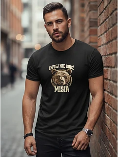 Pánske tričko s potlačou BETTER DO NOT BUILD THE BEAR čierne FashionStreet NX0097R