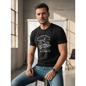 Tshirt męski z nadrukiem czarny model 22170632 - FashionStreet