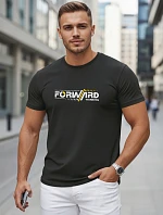 Pánske bavlnené tričko so streetwearovou potlačou čierne FashionStreet NX0145R