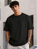 Pánské bavlněné tričko oversize černé FashionStreet RX5682