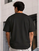 Pánské bavlněné tričko oversize černé FashionStreet RX5682
