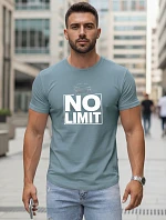 Pánske bavlnené tričko s potlačou No limit petrol FashionStreet NX0129R