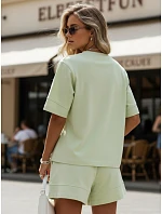 Dámska bavlnená súprava s letnými šortkami zelenáFashionStreet AY1173