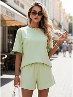 Dámska bavlnená súprava s letnými šortkami zelenáFashionStreet AY1173