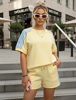 Dámsky viskózový set s motýľom a šortkami žltý FashionStreet AY1181