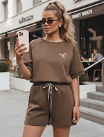 Dámsky letný set s motýľom z mäkkej viskózy v hnedej farbe FashionStreet AY1188