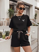Dámsky letný motýlí set z mäkkej viskózy čierny FashionStreet AY1189