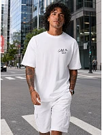 Pánské bavlněné tričko oversize s potiskem FashionStreet NX4011R